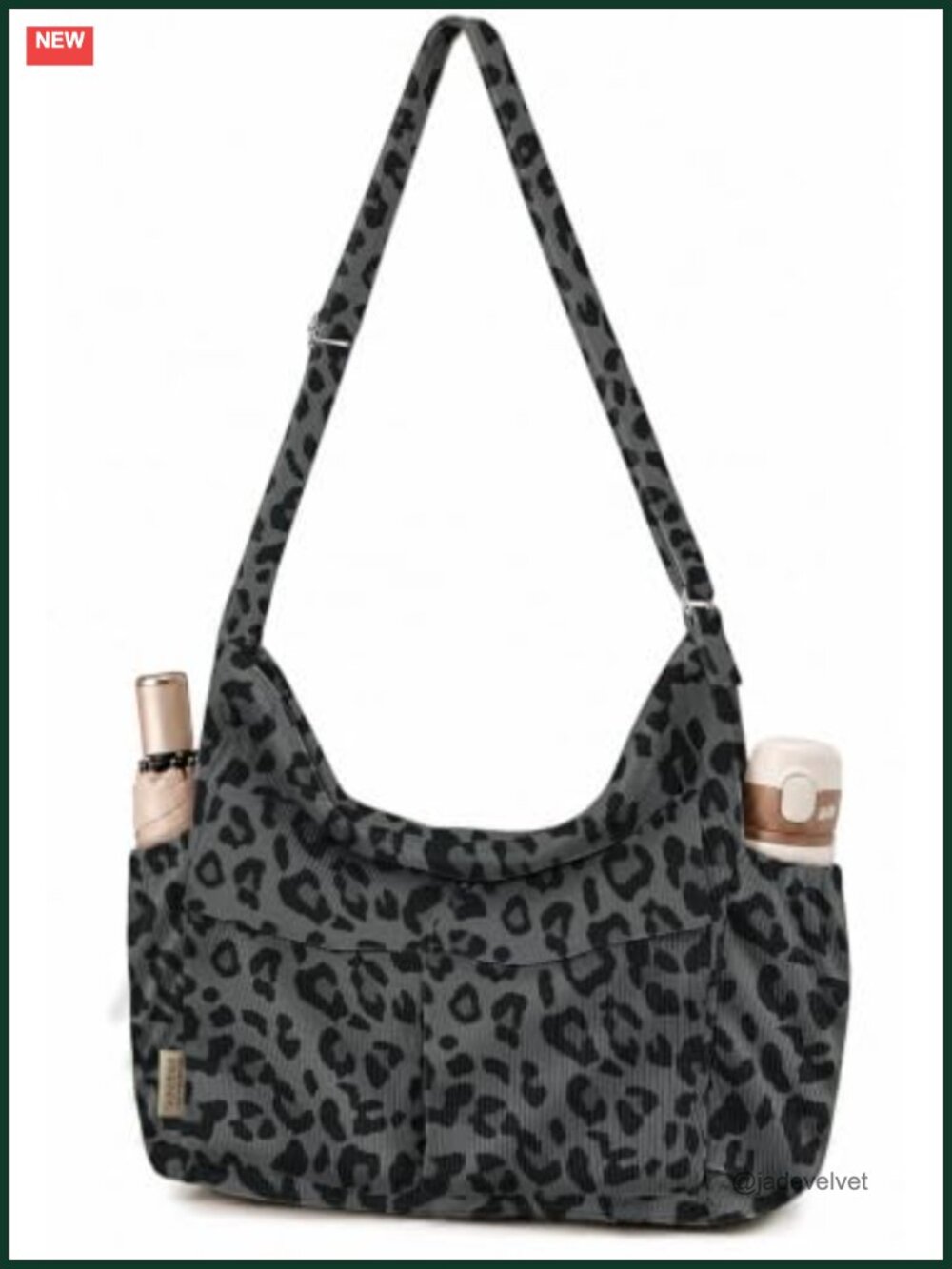 Corduroy Messenger Hobo Bag Crossbody Tote with Adjustable Strap